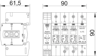 OBO - Netoverspanningsbeveiliging - V20-C 3+NPE+AS 5096397 10038899