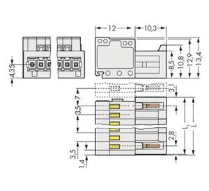 Wago - Kabelconnector voor printplaatconnector - 734-303 734-303 10049471