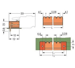 Wago - Printplaatconnector - 231-554/001-000 231-554/001-000 10049768