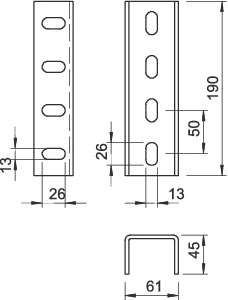 OBO - Verbindingselement voor steun-/profielrail - VUS 7 FT 6018378 1078222