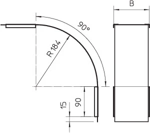 OBO - Deksel bocht/hoekstuk kabeldraagsysteem - DBV 60 100 F FS 7130852 1081952