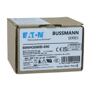 Eaton - Smeltpatroon (mes) - NH FUSE 50AMP 690V SIZE 000 GG MGL 50NHG000B-690 11419255