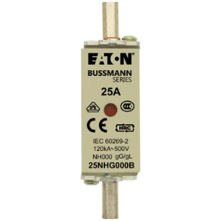 Eaton - Smeltpatroon (mes) - NH FUSE 25AMP 500V SIZE 000 GG MGL 25NHG000B 11429306
