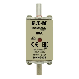 Eaton - Smeltpatroon (mes) - 0NH FUSE 80AMP 500V gG SIZE 00 DUAL 80NHG00B 11442180