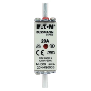 Eaton - Smeltpatroon (mes) - NH FUSE 20AMP 500V SIZE 000 GG MGL 20NHG000B 11450106