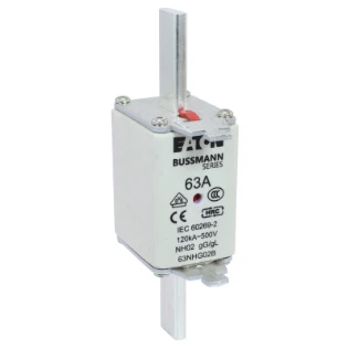 Eaton - Smeltpatroon (mes) - NH FUSE 63A 500V GG/GL SIZE 02 63NHG02B 11462863