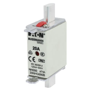 Eaton - Smeltpatroon (mes) - NH FUSE 20AMP 500V SIZE 000 GG MGL 20NHG000B 11486040