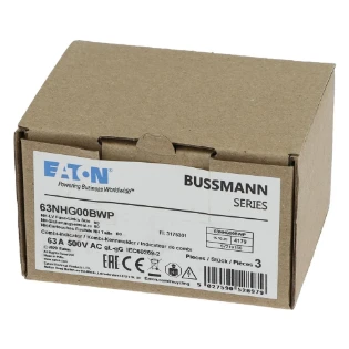 Eaton - Smeltpatroon (mes) - NH  63A 500V gG SIZE00 WEATHER RESI 63NHG00BWP 12376733