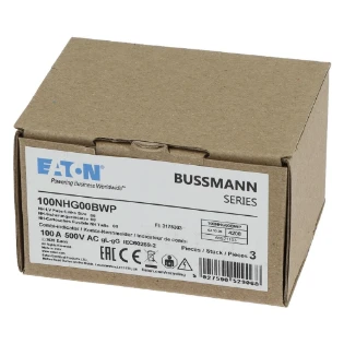 Eaton - Smeltpatroon (mes) - NH 100A 500V gG SIZE00 WEATHER RESI 100NHG00BWP 12384496