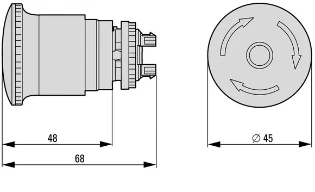 Eaton - Drukknop frontelement (paddenstoel) - M22-PVT45P-MPI 121463 12388589