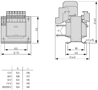 Eaton - 1-fase stuurtransformator - STN0,8(400/24) 221520 12388804