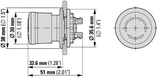 Eaton - Drukknop frontelement (paddenstoel) - M30-PVT30 197544 12389098