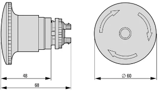 Eaton - Drukknop frontelement (paddenstoel) - M22-PVT60P-MPI 121465 12389428