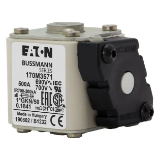 Eaton - HRC zekering - FUSE 500A 690V 1*GKN/50 AR UC 170M3571 12435857