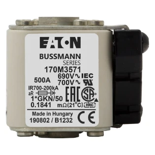 Eaton - HRC zekering - FUSE 500A 690V 1*GKN/50 AR UC 170M3571 12436889