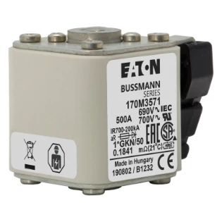 Eaton - HRC zekering - FUSE 500A 690V 1*GKN/50 AR UC 170M3571 12452029