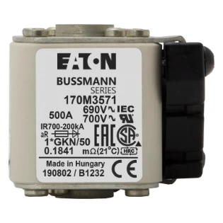 Eaton - HRC zekering - FUSE 500A 690V 1*GKN/50 AR UC 170M3571 12452952