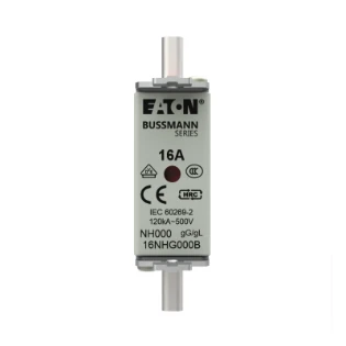 Eaton - Smeltpatroon (mes) - NH FUSE 16AMP 500V SIZE 000 GG MGL 16NHG000B 12931836