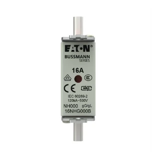Eaton - Smeltpatroon (mes) - NH FUSE 16AMP 500V SIZE 000 GG MGL 16NHG000B 12933328