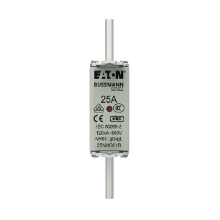 Eaton - Smeltpatroon (mes) - NH FUSE 25A 500V GG/GL SIZE 01 25NHG01B 12934694