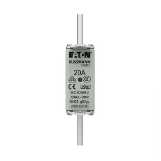 Eaton - Smeltpatroon (mes) - NH FUSE 20A 500V GL/GG SIZE 01 DUAL 20NHG01B 12934728