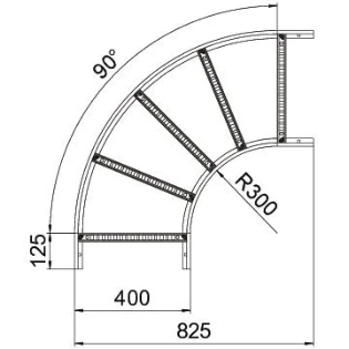 OBO - Bocht/hoekstuk kabelladder - LB 90 640 R3 FS 6225046 14038857