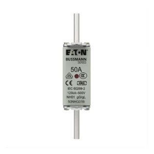 Eaton - Smeltpatroon (mes) - NH FUSE 50A 500V GG/GL SIZE 01 50NHG01B 17490106