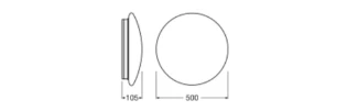 Ledvance - Plafond-/wandarmatuur - SF CIRC 500 V 42W 830 IP44 DALI 4099854077890 17829302