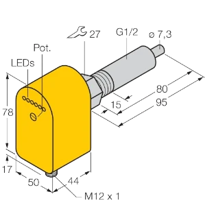 Turck - Stromingsmonitor - FCS-G1/2A4P-AP8X-H1141/L080 6870364 18580722