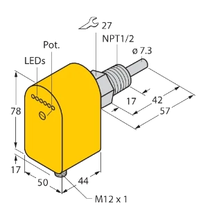 Turck - Stromingsmonitor - FCS-N1/2A4P-AP8X-H1141 6871032 18580870