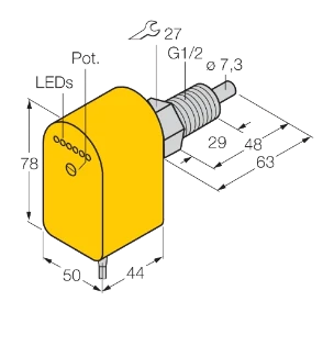 Turck - Stromingsmonitor - FCS-GL1/2A4P-VRX/230VAC 6870098 18580932