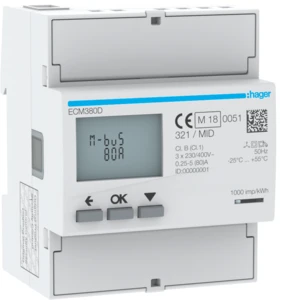 Hager - Elektriciteitsmeter - ECM380D ECM380D 2176356