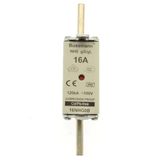 Eaton - Smeltpatroon (mes) - NH FUSE 16A 500V GG/GL SIZE 0 16NHG0B 2232195