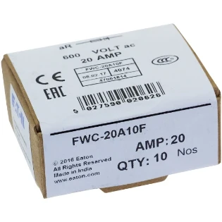 Eaton - Cilindrische zekering - 20AMP 600V AC FERRULE 10 X 38MM FWC-20A10F 2244704