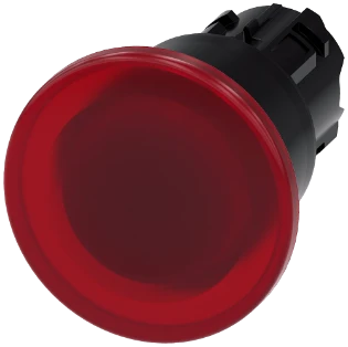 Siemens - Drukknop frontelement (paddenstoel) - 3SU1001-1BA20-0AA0 3SU10011BA200AA0 397378