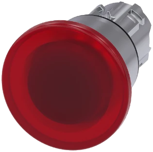 Siemens - Drukknop frontelement (paddenstoel) - 3SU1051-1BA20-0AA0 3SU10511BA200AA0 398377