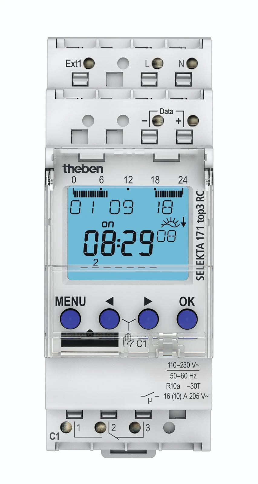 Theben Digitale schakelklok voor paneelbouw SELEKTA 171 top3 RC 1710330 458660