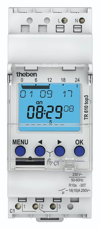 Theben Digitale schakelklok voor paneelbouw TR 610 top3 6100130 458747