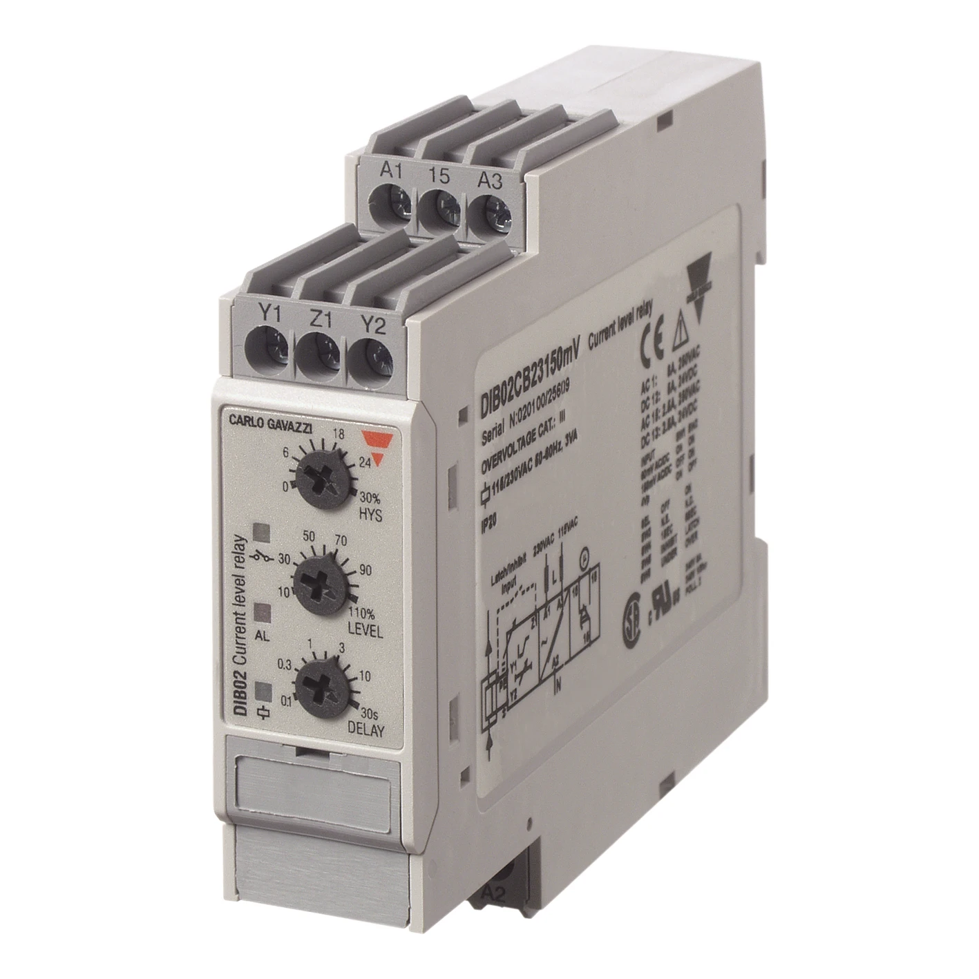 Carlo Gavazzi Stroomrelais DIB02CB23150MV DIB02CB23150MV 465584
