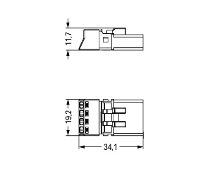Wago - Connector voor insteekbare gebouwinstallatie - 890-254 890-254 4683055