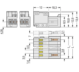Wago - Kabelconnector voor printplaatconnector - 734-304 734-304 4683473