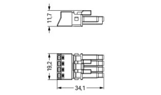 Wago - Connector voor insteekbare gebouwinstallatie - 890-244 890-244 4684211