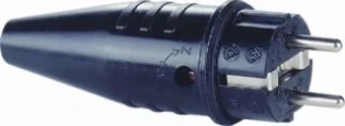 ABL - Geaarde stekker - RubC 2p+ra vol IP44 zwart 1129190 4768