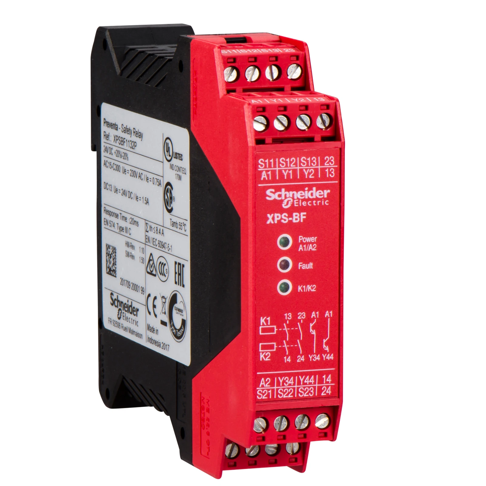 Schneider Electric Tweehandsbedieningsrelais XPSBF1132P XPSBF1132P 550608