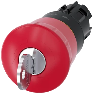 Siemens - Drukknop frontelement (paddenstoel) - 3SU1000-1HF20-0AA0 3SU10001HF200AA0 573116