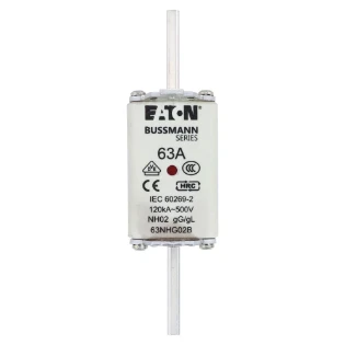 Eaton - Smeltpatroon (mes) - NH FUSE 63A 500V GG/GL SIZE 02 63NHG02B 6373965