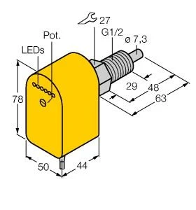 Turck Stromingsmonitor FCS-GL1/2A4P-VRX/24VDC 6870097 6600499