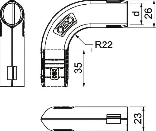 OBO - Bocht installatiebuis - 3000 BMS M20 LGR 2154054 6642352