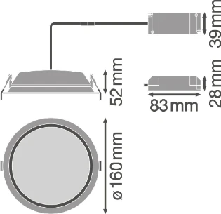 Ledvance - Downlight/spot/schijnwerper - DL ALU DN150 14W/6500K WT IP44   LE 4058075091474 7078578