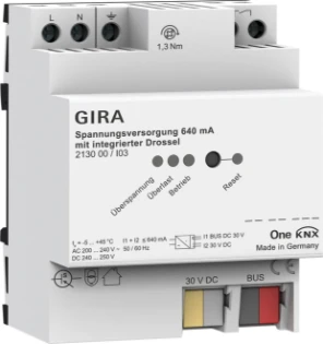 Gira - Voedingseenheid bussysteem - Spg.vers.640mA Dro.REG KNX 213000 7093805